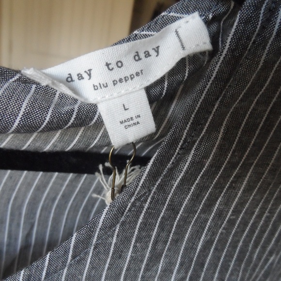 Grey and White Striped Blouse - Picture 5 of 8